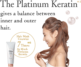 The Platinum Keratin gives a balance between inner and outer hair.