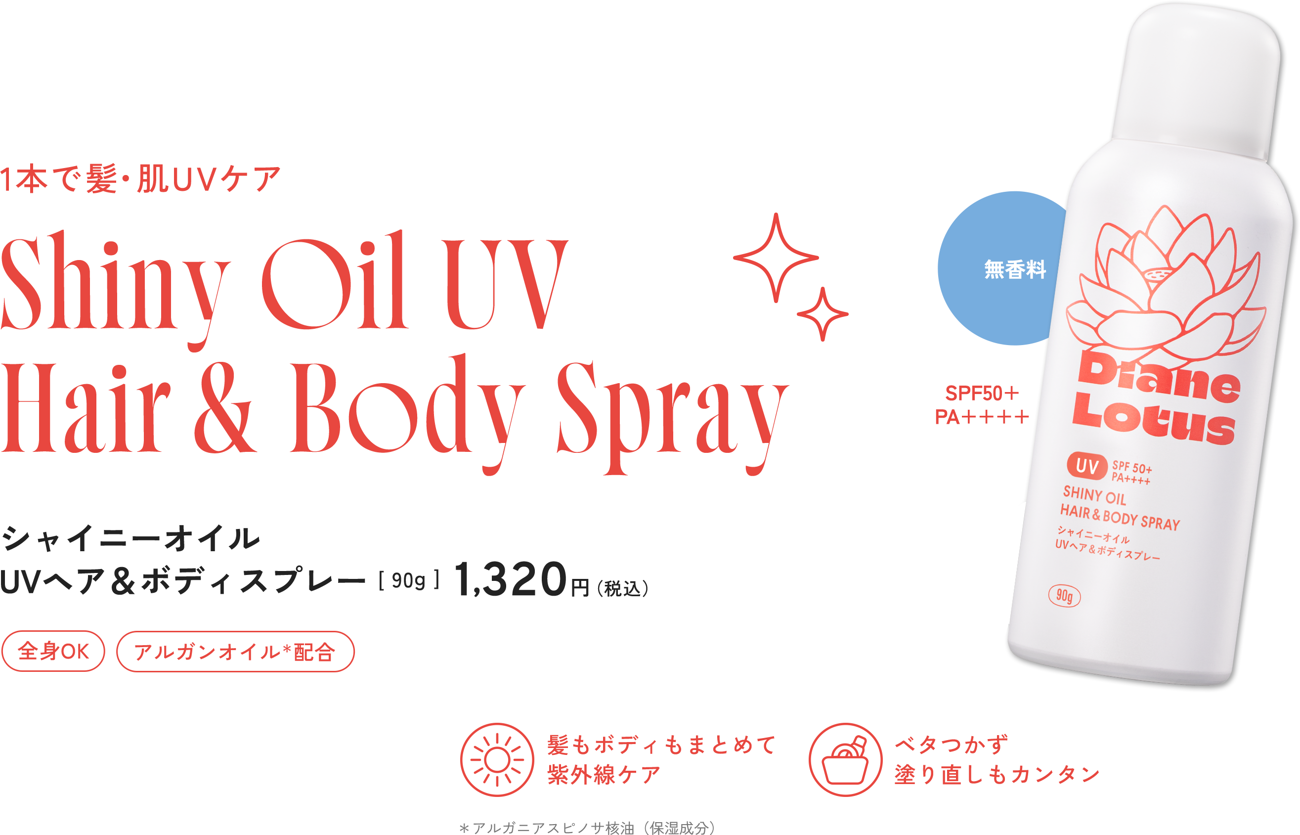 シャイニーオイル UVヘア＆ボディスプレー