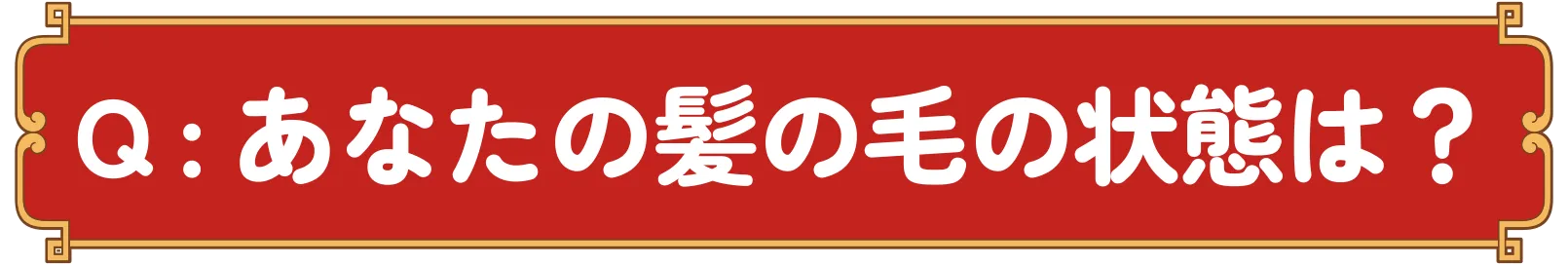 Q：あなたの髪の毛の状態は？